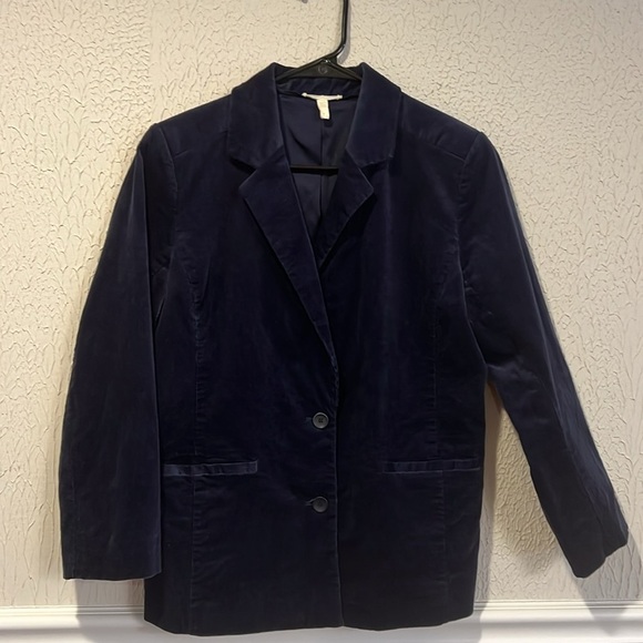 Eileen Fisher Mid Night blue Notch Lapel Corduroy Blazer size 6 - Picture 4 of 14